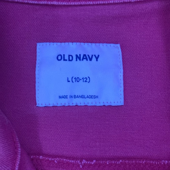 Pink button up jean jacket from old navy size youth large 10-12 - Picture 2 of 3